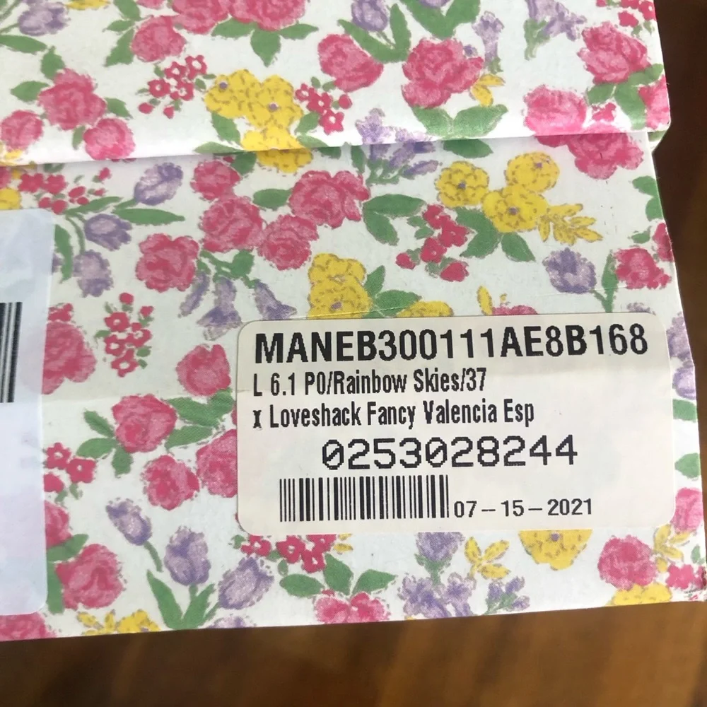 NIB $175 LoveShackFancy x Manabi Valencia Espadrilles in Rainbow Skies - size 37